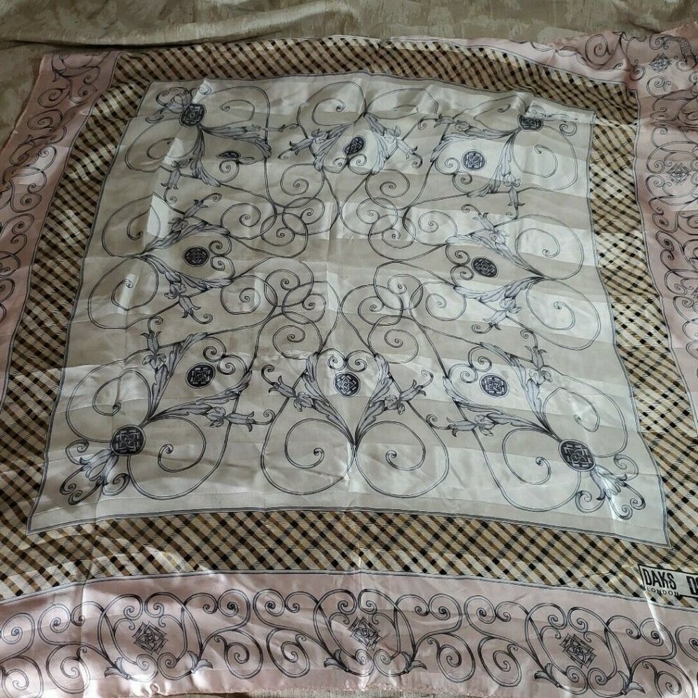 Daks London Pink & Plaid‎ Silk Scarf